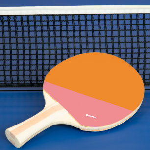 Rosa och Orange Färg-block med Namn Pingisracket