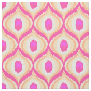 Rosa och orange färg moroccan ikat design tyg