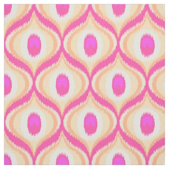 Rosa och orange färg moroccan ikat design tyg (Provkarta)