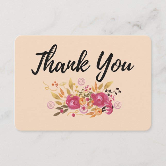 Rosa och Orange Flower Bouquet på persikobakgrunde (Framsida)