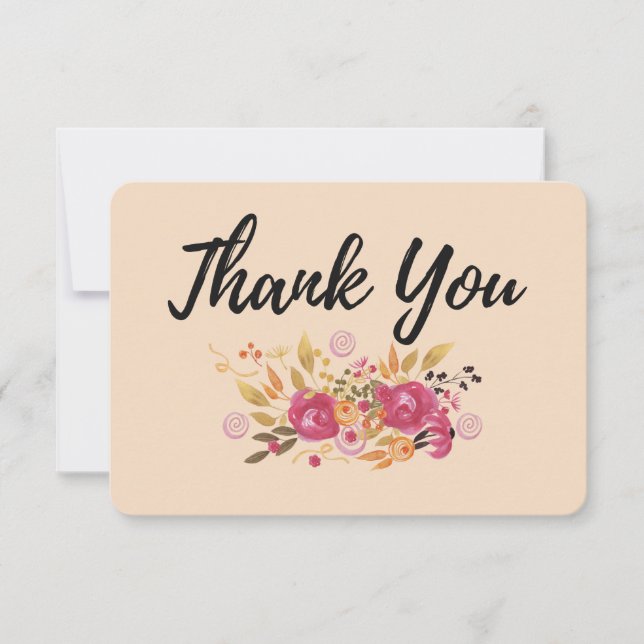 Rosa och Orange Flower Bouquet på persikobakgrunde (Framsida)