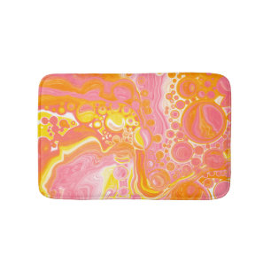 Rosa och Orange Fluid Art Badrumsmatta