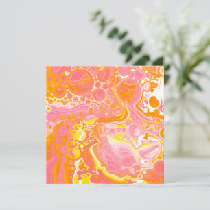 Rosa och Orange Fluid Art Tack