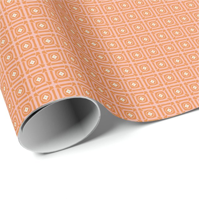 Rosa och orange fyrkantigt omslags papper med utsv presentpapper (Rullad Hörn)