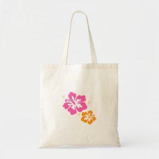 Rosa och orange hibiscus-blommor Tote Bag Tygkasse