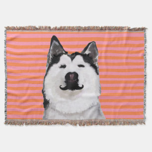 Rosa och Orange Husky Throw Blanket Filt