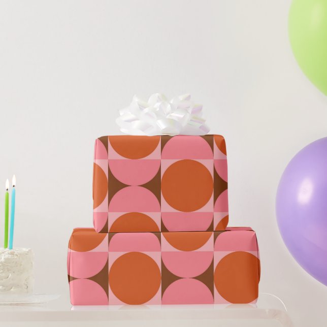 Rosa och orange i mitten av århundradets abstrakte presentpapper (Festgåvor)