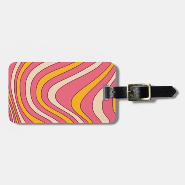 Rosa och orange i stil vågar bagagebricka (Horisontell Framsida)