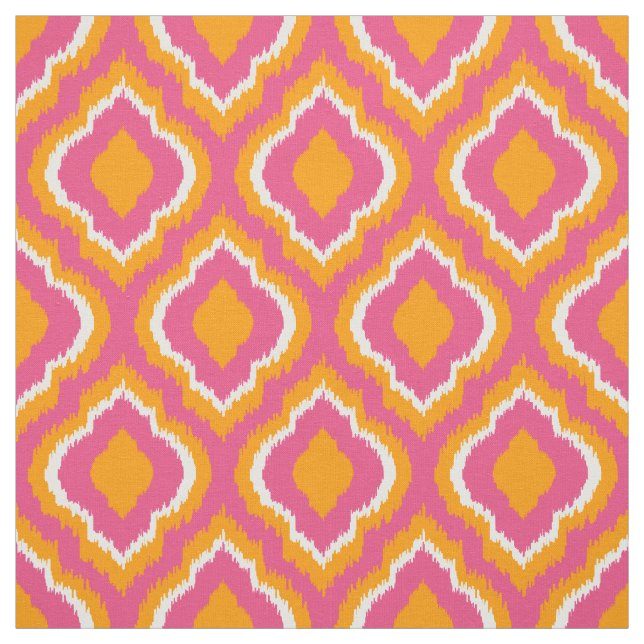 Rosa och Orange Ikat Moroccan Tyg (Provkarta)
