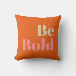 Rosa och orange inspirerande citat motiverande kudde