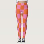 Rosa och Orange Kontrollerad Mönster Leggings<br><div class="desc">Rosa och Orange Kontrollerade baljväxter i Mönster</div>