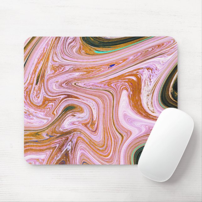 Rosa och Orange Marble Musmatta (Med mus)