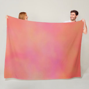 Rosa och Orange Marrled Cloud abstrakt Fleecefilt
