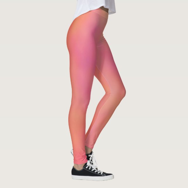 Rosa och Orange Marrled Cloud abstrakt Leggings (Höger)