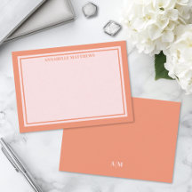 Rosa och orange minimalistisk monogram