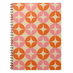Rosa och Orange Mod i Mönster Anteckningsbok