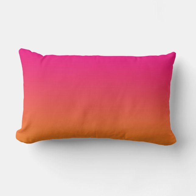 "Rosa och orange Ombre", Lumbarkudde (Framsida)