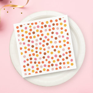 Rosa och orange polka dots napkin pappersservett