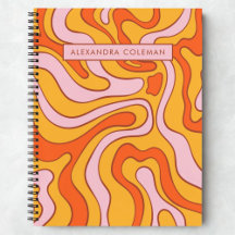 Rosa och Orange Retro Aesthetic 70s Swirl