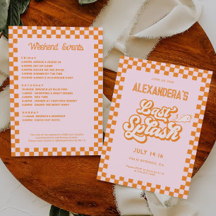 Rosa och Orange Sista Droppen Möhippa Party Inbjudningar