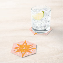 Rosa och Orange Stars Geometric Design Boho