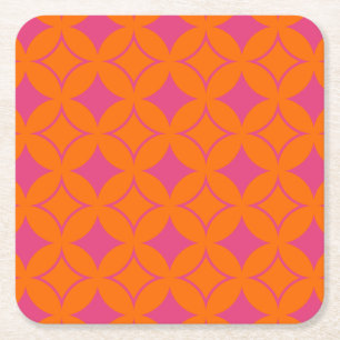 Rosa och orange underlägg papper kvadrat
