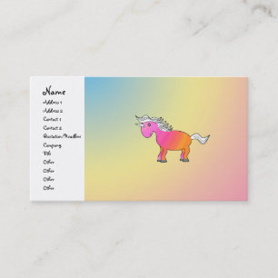 Rosa och orange unicorn visitkort