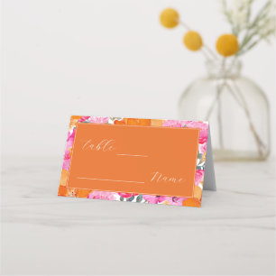 Rosa och Orange Vår Sommar Garden Wedding Bord Placeringskort
