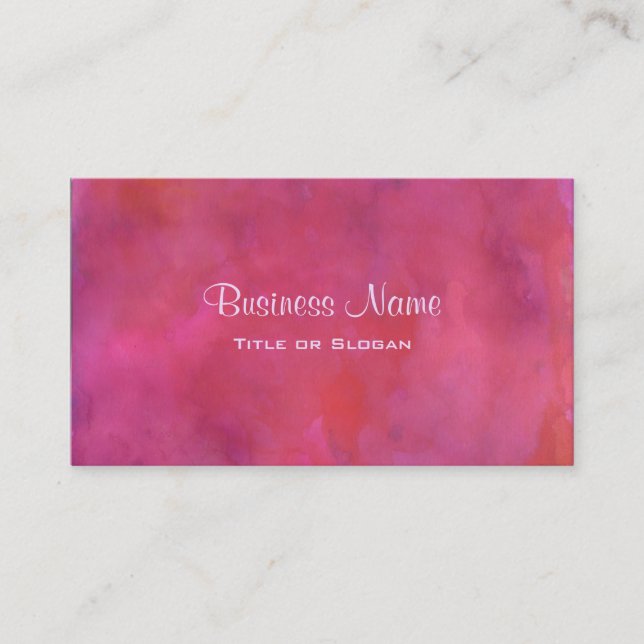 Rosa och Orange - vattenfärgsbakgrund Visitkort (Framsida)