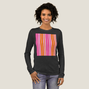 Rosa och orange vertikala randiga design T Shirt