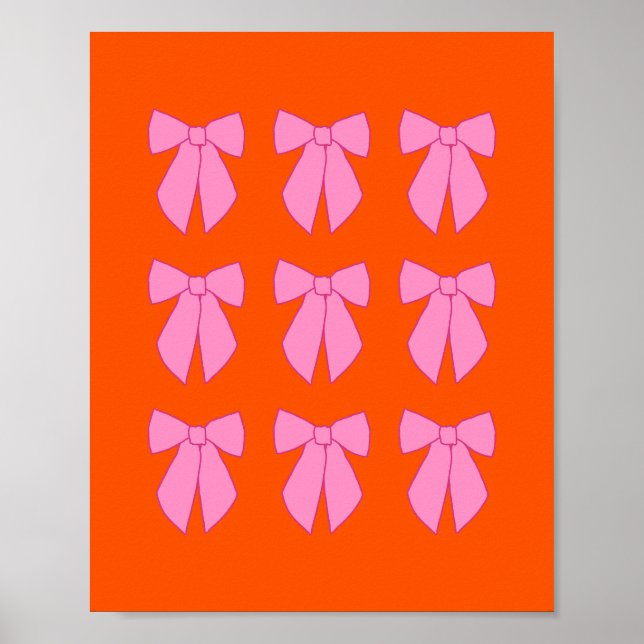 Rosa och orangea slingor Coquette Poster (Framsidan)
