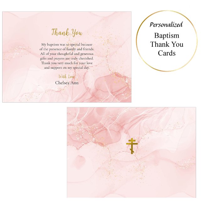 Rosa och ortodoxa kristna baptism vid Glitter Tack Kort (Skapare uppladdad)