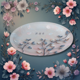  rosa och pärlton botaniska Gren bröllop Gästböcker