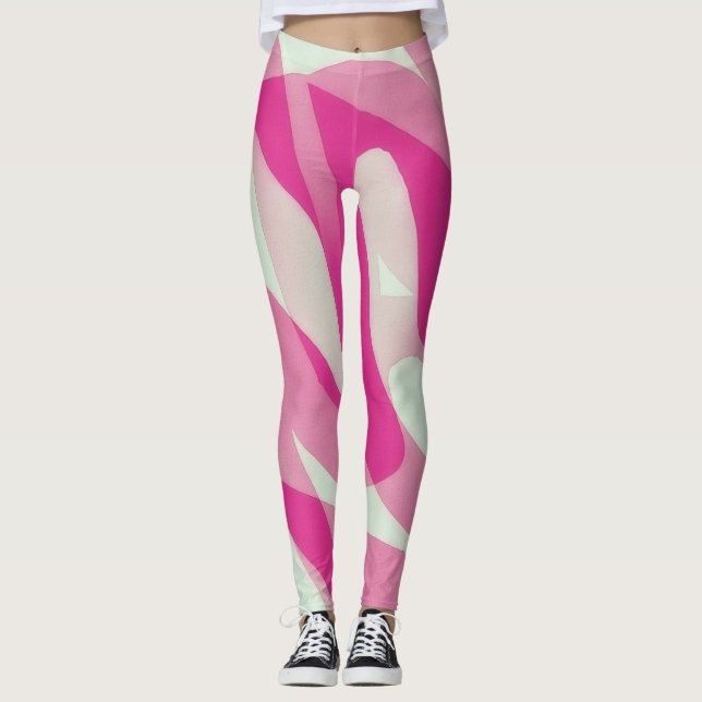Rosa och pastellkonst leggings (Framsida)
