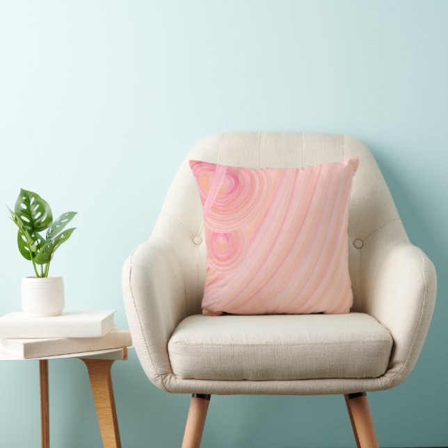 Rosa och Peach Pastel Spiral Kudde (Stol)