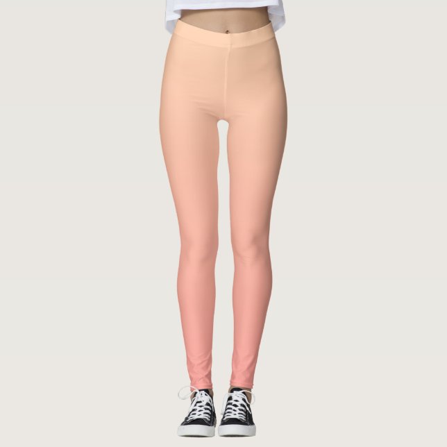 Rosa och persikofärgad grafik leggings (Framsida)