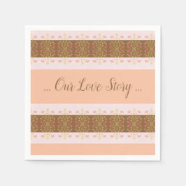 Rosa och persikor pappersservett