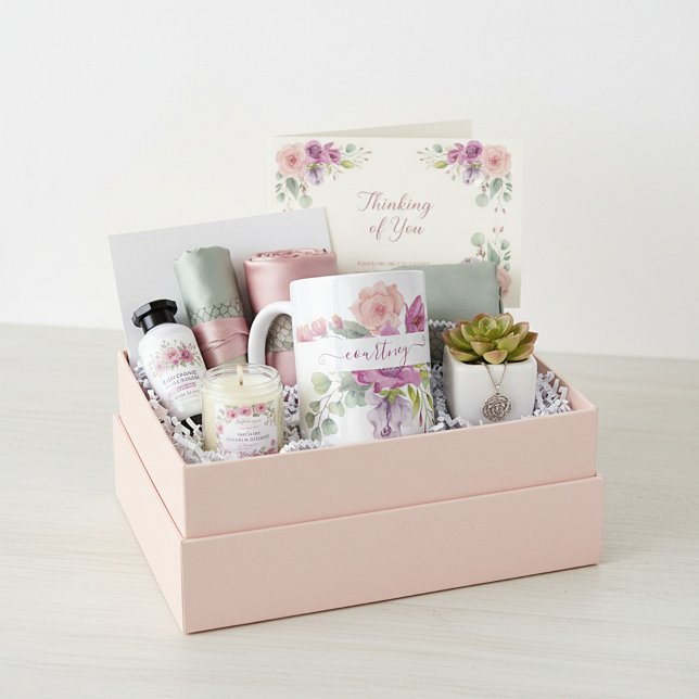 Rosa och persikotonad vattenfärg blomster personli kaffemugg (Skapare uppladdad)