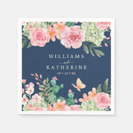  Rosa och persisk Blommigt Bröllop Pappersservett