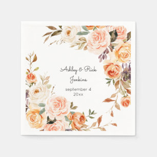 Rosa och persisk Blommigt Bröllop Pappersservett
