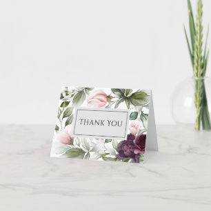Rosa och Plommon Botanisk Charm Tack Kort