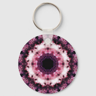 Rosa och purpurfärgad Crystal Mandala Keychain Nyckelring