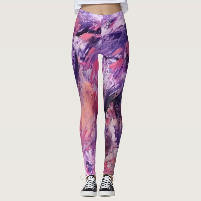 ROSA OCH PURPURFÄRGAD MAGI LEGGINGS (Framsida)