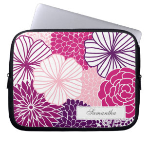 Rosa och purpurfärgad modblommigt laptop fodral