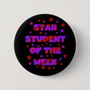 Rosa och purpurfärgad stjärnastudent av veckan knapp