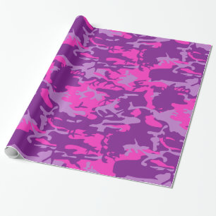 Rosa och purpurfärgade Camo Presentpapper
