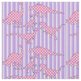Rosa och purpurfärgat Dinosaurtyg Tyg