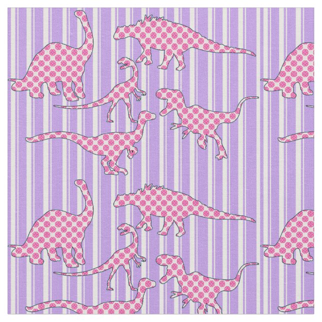 Rosa och purpurfärgat Dinosaurtyg Tyg (Närbild)