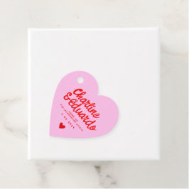 Rosa och Red Handskrift Retro Bröllop Tack Gåvor Etiketter