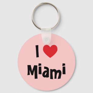 Rosa och Red Heart I Kärlek Miami Nyckelring